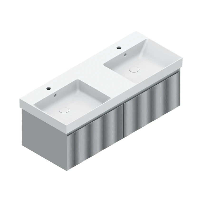 Base 122×48 h35  2 cassetti Righe - Catalano
